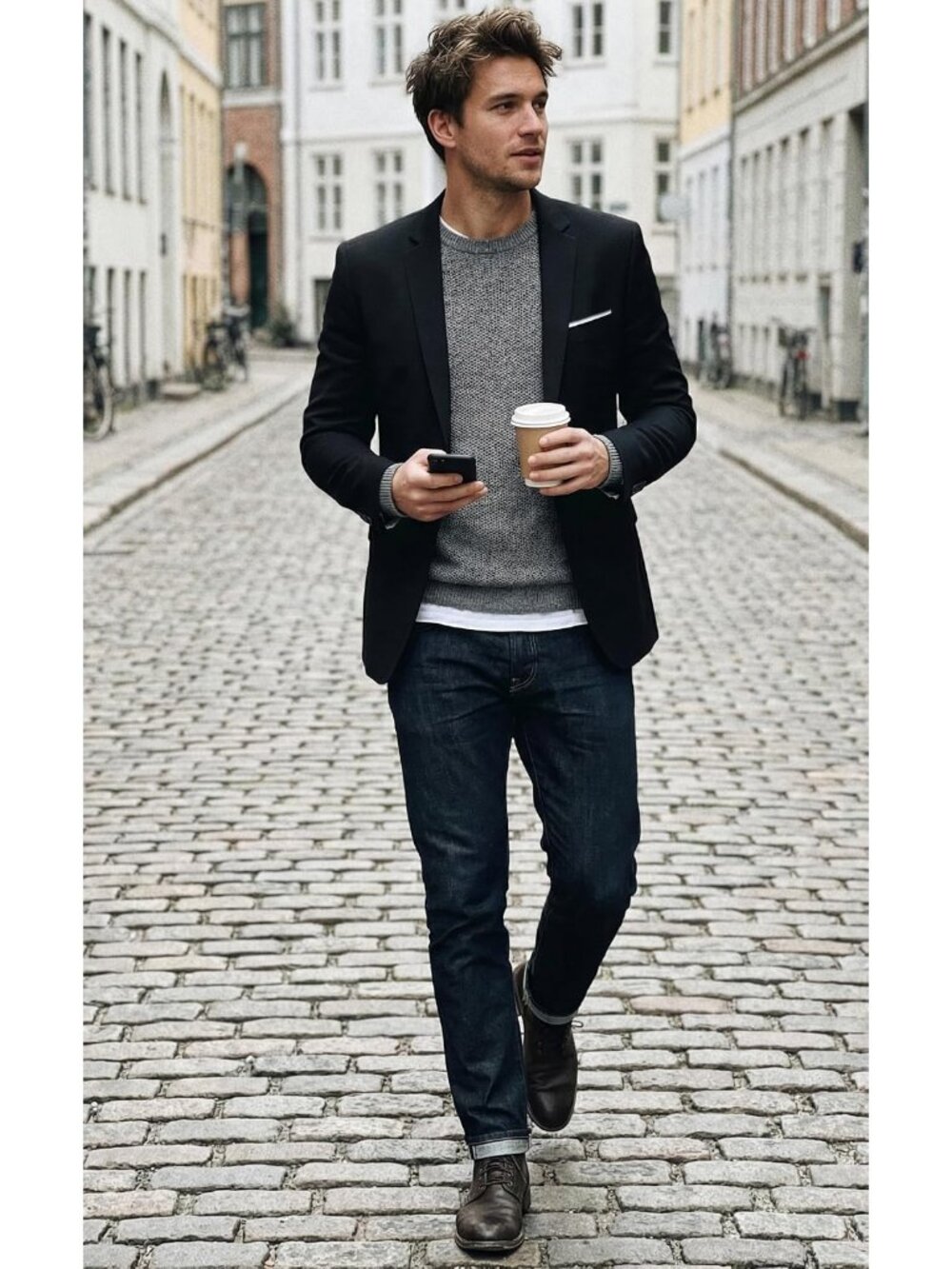 Mens Blazer Jacket Slim Fit Casual One Button Sport Coats - Picture 4 of 6